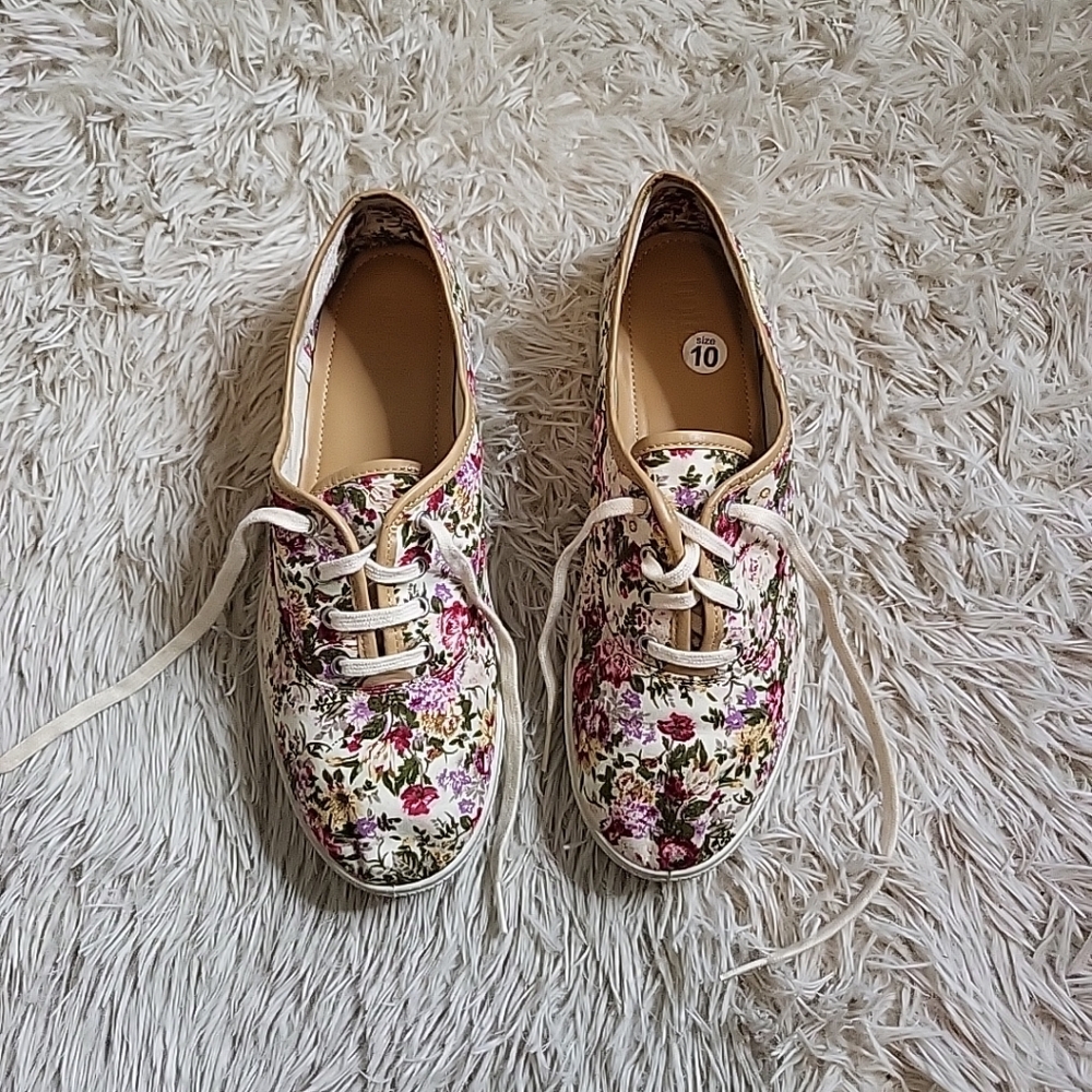 Hotter Comfort Concept Mabel Floral Flower Tennis Shoes Sneakers - 10 - Picture 2 of 12